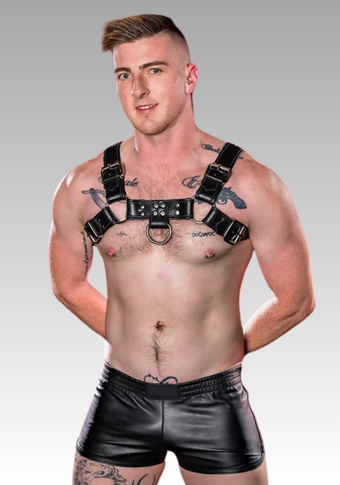 Leather Gym Shorts Zipper Pocket for sale