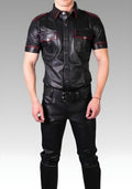 Men's Classic Leather Jeans Pants for sale