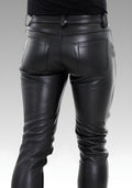 Men's Classic Leather Jeans Pants for sale