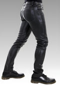 Men's Classic Leather Jeans Pants for sale