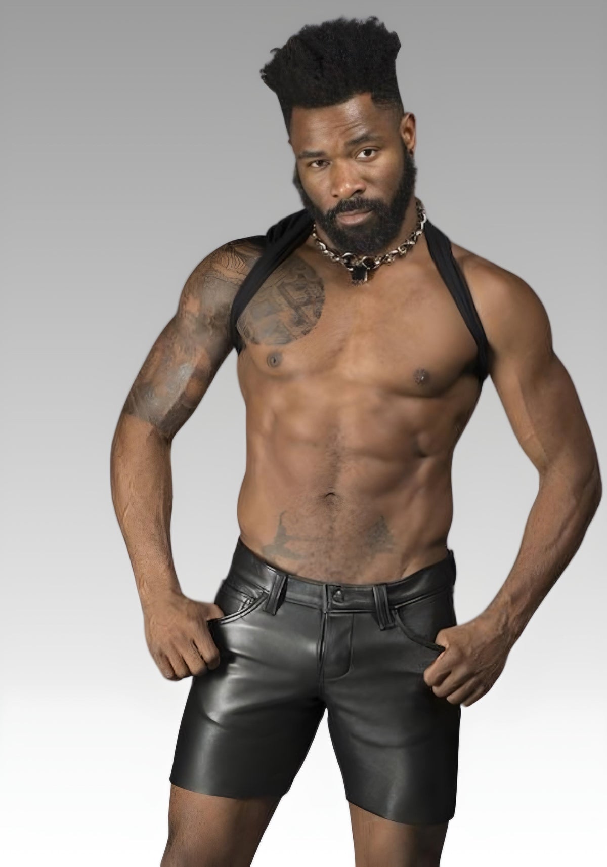 Men’s Leather Jean Shorts for sale