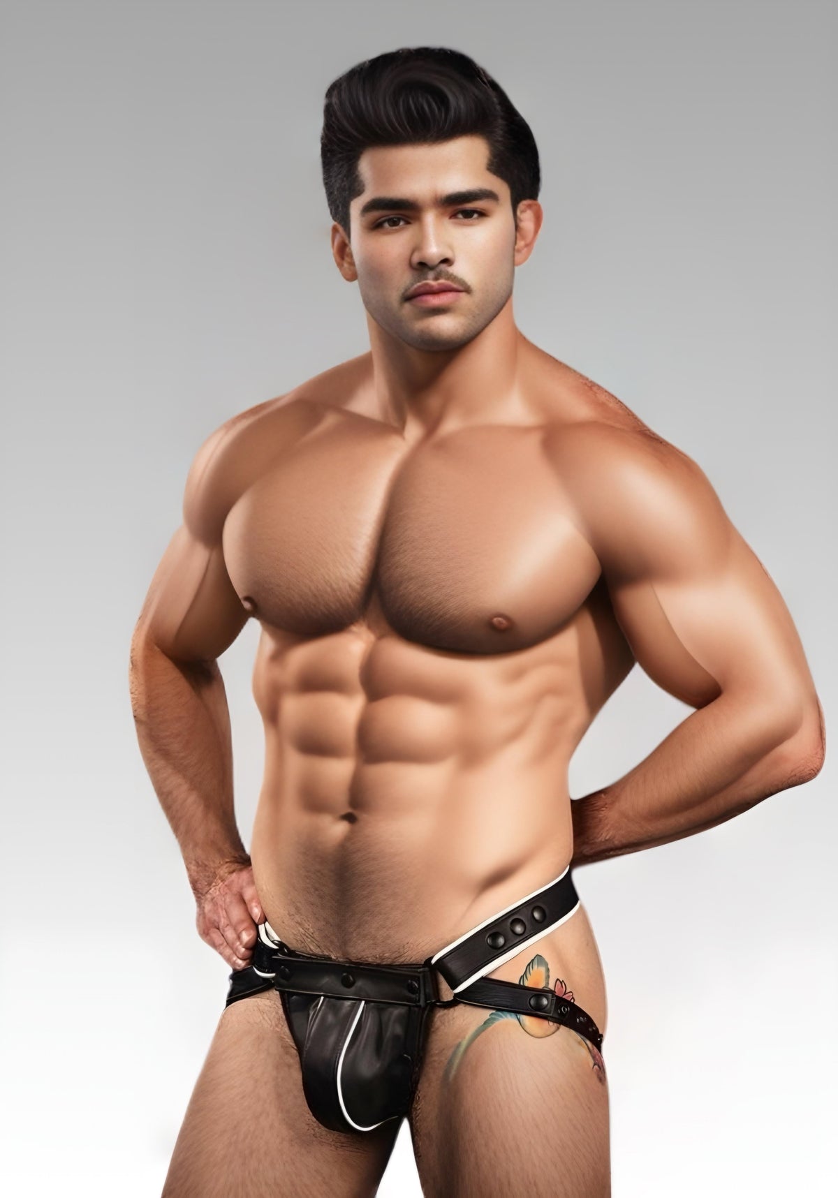 Trojan Leather Jockstrap - White for sale
